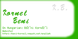 kornel beni business card